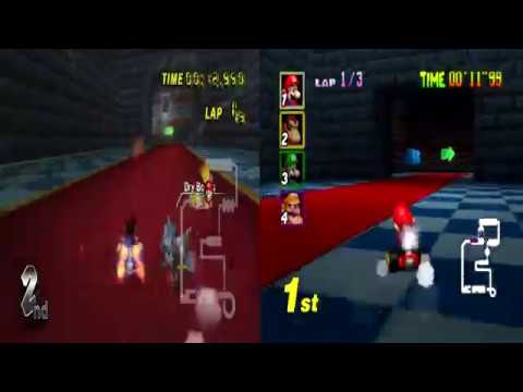 Mario Kart Wii VS Mario Kart 64 N64 Bowser's Castle Comparison
