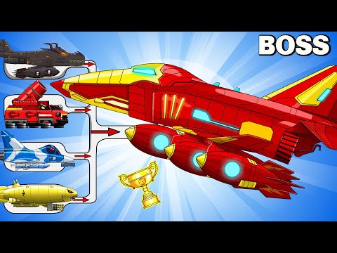 MEGA BOSS: COMBAT AIRCRAFTS  IRON MAN vs MEGA TANK  - Cartoons about tank/Nina tank cartoon