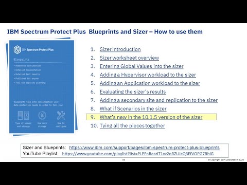 Spectrum Protect Plus Sizer & Blueprints: 9. What’s new in 10.1.5 sizer – Presentation
