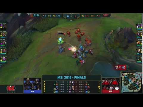 SKT vs CLG First Blood Darshan vs Bang Game 1 - MSI 2016 Finals