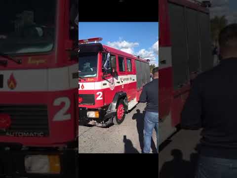 BOMBEROS  DE FRAY LUIS BELTRÁN (PROV. SANTA FE), DESFILANDO EN EL ANIVERSARIO DE LA CIUDAD