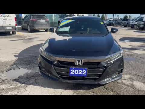2022 Honda Accord Sedan Sport CVT in Black for sale at Pine Tree Ford in Woodbridge, ON