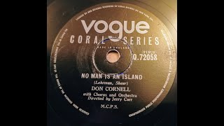 No Man I An Island - Don Cornell - 78rpm
