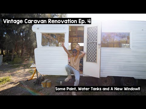 Vintage Caravan Renovation // Paint, Water Tanks and A New Window!!