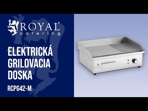 Video - Elektrická grilovacia doska - 548 x 350 mm - hladká + vrúbkovaná - 3 000 W