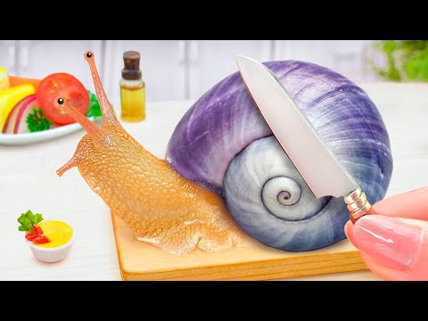 Catch And Cook BEST EVER Miniature Snail Escargot Grilled Recipe 🐌 French Snail Style by Mini Yummy