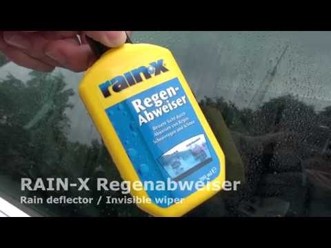 RainX Regenabweiser Scheibenversiegelung unsichtbarer Scheibenwischer Anwendung + Test