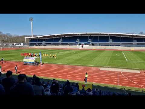 Ariana FC - Lunds BK spelerna kliver inn på Malmö Stadion i Ettan hemma-premiär 08.04.2023