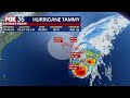 Hurricane Tammy grows to Category 2 storm with 105 mph winds
