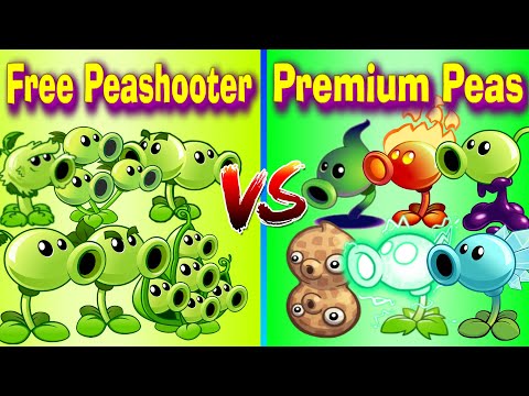 FREE Peashooters vs PREMIUM Peashooters - PVZ 2 Gameplay
