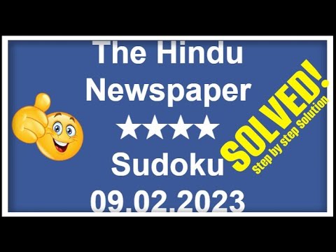 How to Solve Hindu 4-Star Sudoku, February 09, 2023 | Step-by-Step Solution | ★★★★