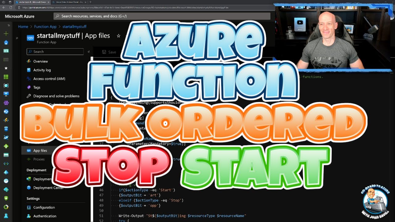 Azure Function to Bulk Stop and Start Azure Resources in Order