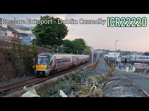 Irish Rail InterCity ICR22220 Between Dun Laoghaire and Salthill & Monkstown on a Rosslare-Connolly