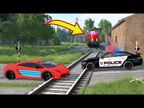 Cars vs Train Tracks - BeamNG Drive - 🔥 ULTIMATE Edition Compilation