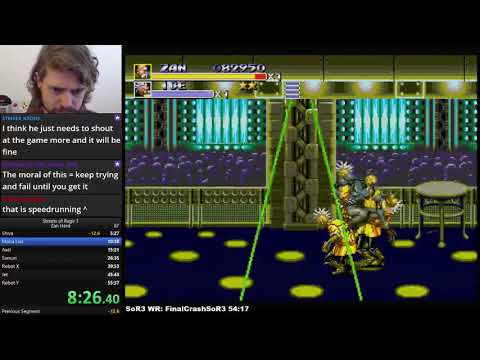 Streets of Rage 3: Zan *Old World Record* speedrun 54:00!!!