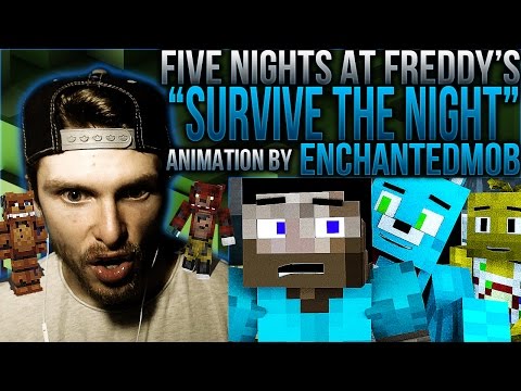 Vapor Reacts #186 | FNAF 2 SONG "Survive The Night" Minecraft Animation by EnchantedMob REACTION!!
