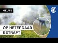 Italiaanse boer betrapt die natuurbrand aansteekt