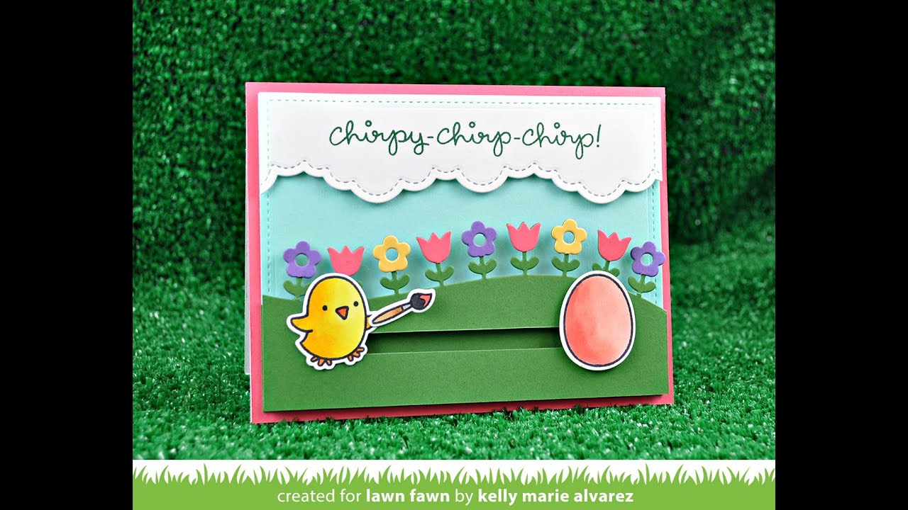 Penny Slider Lawn Fawn Spring Card by Kelly Marie Alvarez