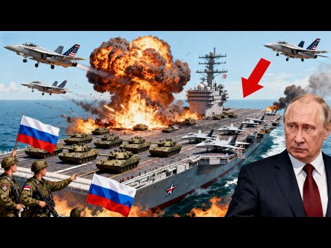 13 minutes ago! US F-16 fighter jets sank a Russian aircraft carrier today!