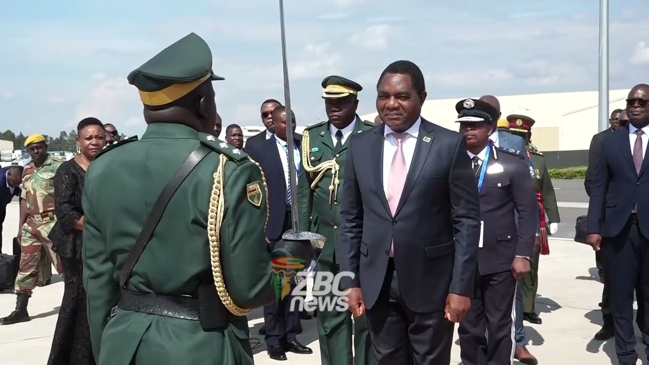 Hichilema arrives in Harare for inaugural Zimbabwe-Zambia BNC