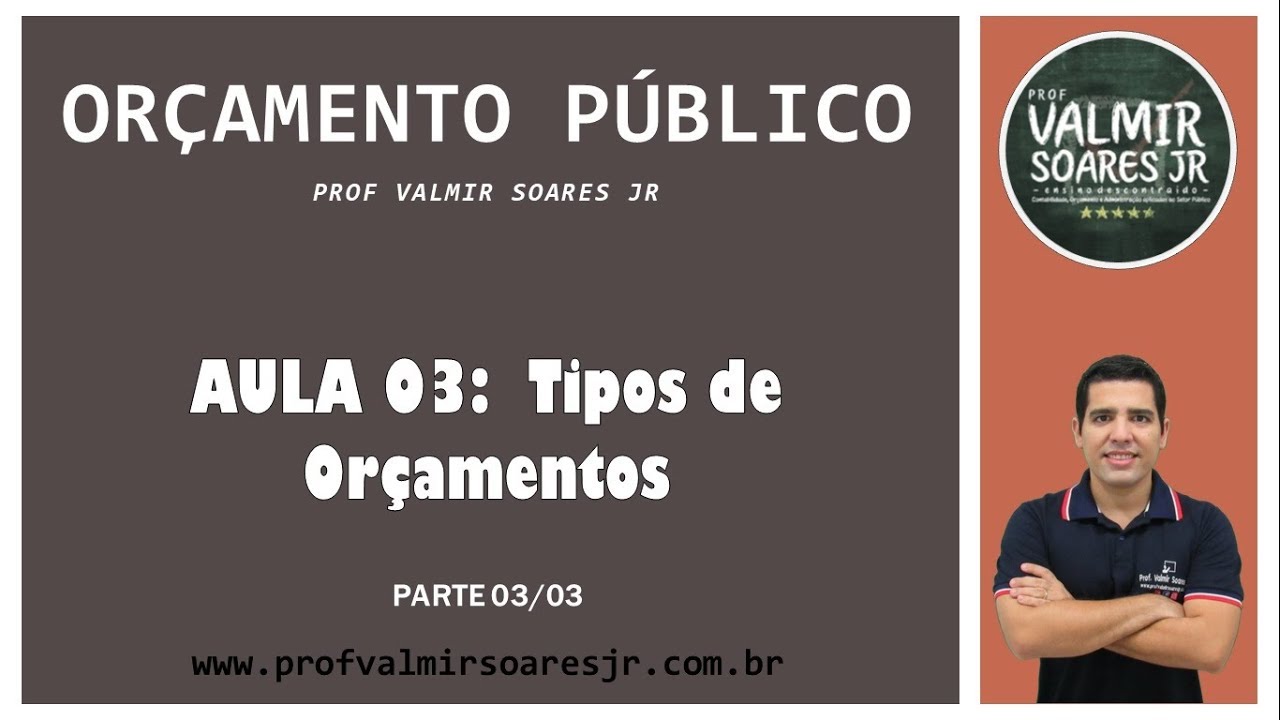 ORÇAMENTO PÚBLICO PARA CONCURSOS - AULA 03 - PARTE 03/03 - TIPOS DE ORÇAMENTO