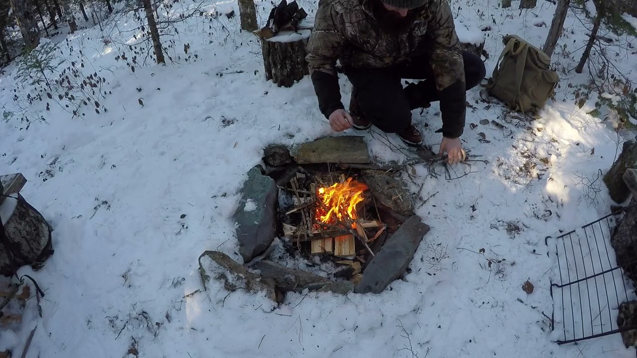 A Relaxing Cup of Tea in Snow Covered Woods