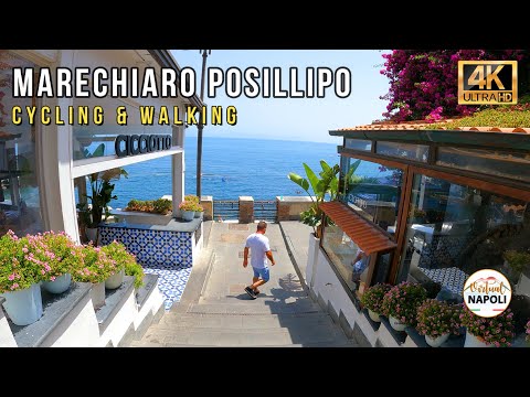Napoli Marechiaro - Posillipo 4k UHD Walking Tour & Bicycle Tour #beach #bikeride #walkingtour