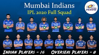 Mumbai Indians IPL 2020 Full Squad | MI Final Team in IPL 2020