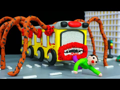 ✋ Making BUS EATER Monster With Clay | Leovincible & Trevor Henderson Creatures with Clay
