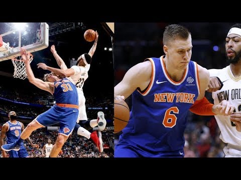 Anthony Davis Dunks on Baker! Porzingis Clutch 7 Points! 2017-18 Season