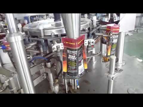 Beef jerky packaging machine with stand up zipper pouch