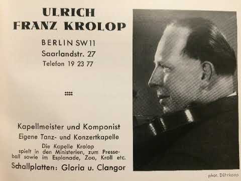 Ulrich Franz Krolop Tanzorchester, Eric Suckmann, Wenn man aus Liebe küßt, Tango, 1933