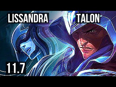 LISSANDRA vs TALON (MID) | Rank 5 Liss, 7/3/8 | KR Challenger | v11.7