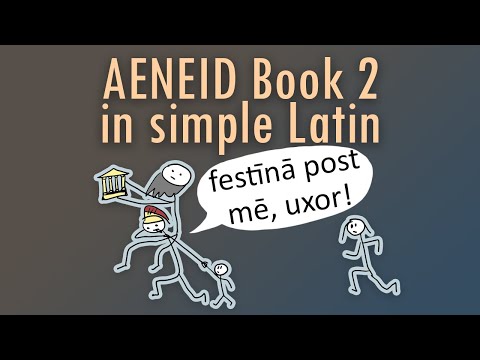Aeneid book 2 narrated in simple Latin with pictures and questions
