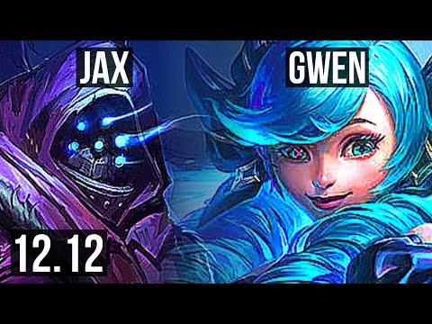 JAX vs GWEN (TOP) | 10.2M mastery, 2300+ games, 10/2/4, Dominating | KR Master | 12.12