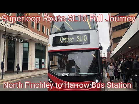 Superloop Route SL10 Full Journey: North Finchley to Harrow Bus Station