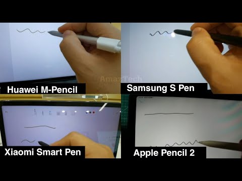 Tablet Pencil / Stylus - Writing Latency Comparison | Apple Pencil 2 Huawei M-Pencil Samsung S Pen