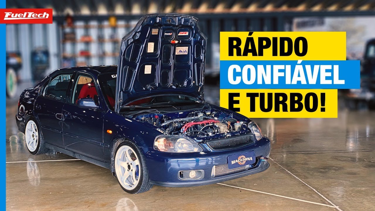 Honda Civic Turbo motor D16 passa dos 250cv com pouca pressão!