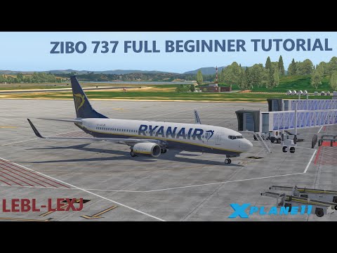 X-Plane 11 - Zibo 737 - Full flight tutorial from cold and dark