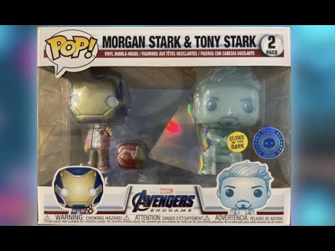 Funko Pop Legit Guide "Real Vs Fake": MORGAN & TONY STARK (GLOW) #2PACK – MARVEL AVENGERS ENDGAME