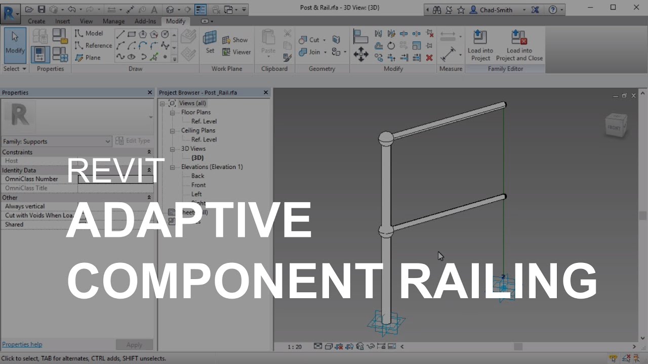 Revit Adaptive Component Railing