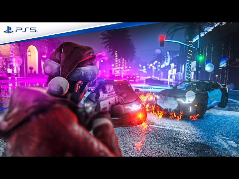 ⁴ᴷ⁶⁰ GTA 6 PS5 Graphics!? Christmas Heist & Police Chase Gameplay! Ray Tracing Graphics / GTA V Mod