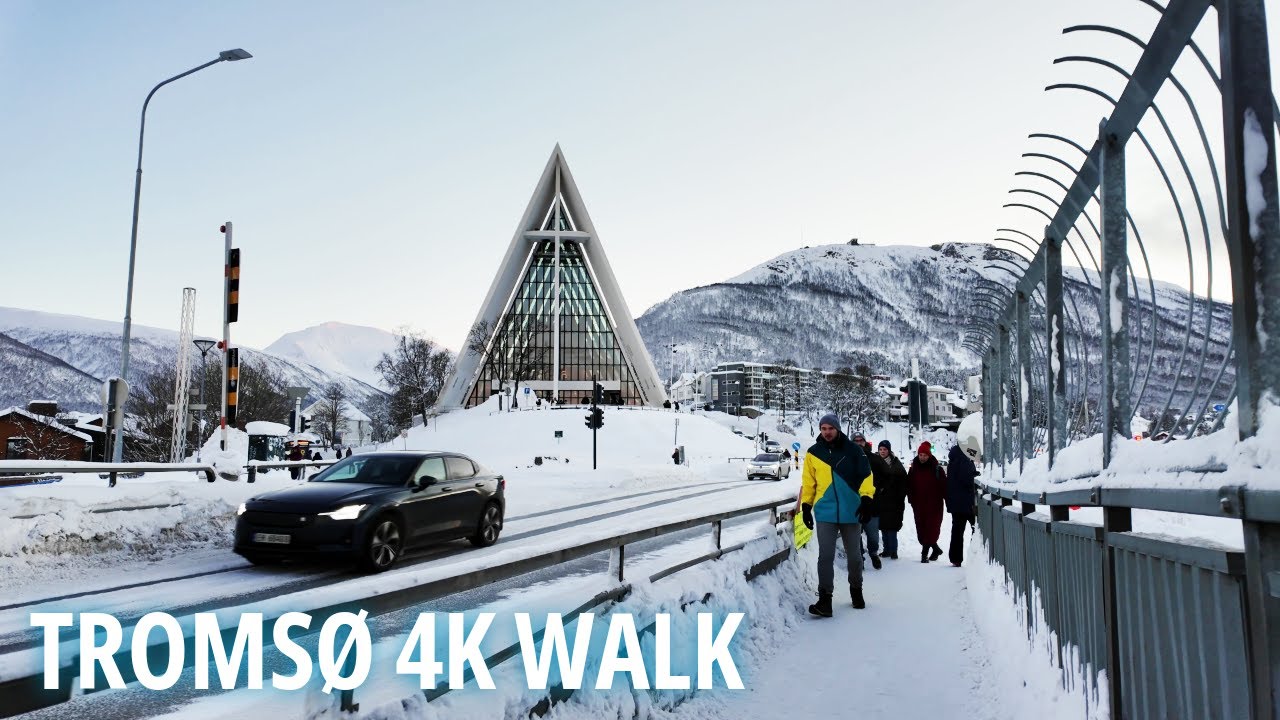 Immersive street-level walking tour through Tromso Storgata, Norway, showcasing authentic urban landscapes, local architecture, and the vibrant atmosphere of the city's neighborhoods