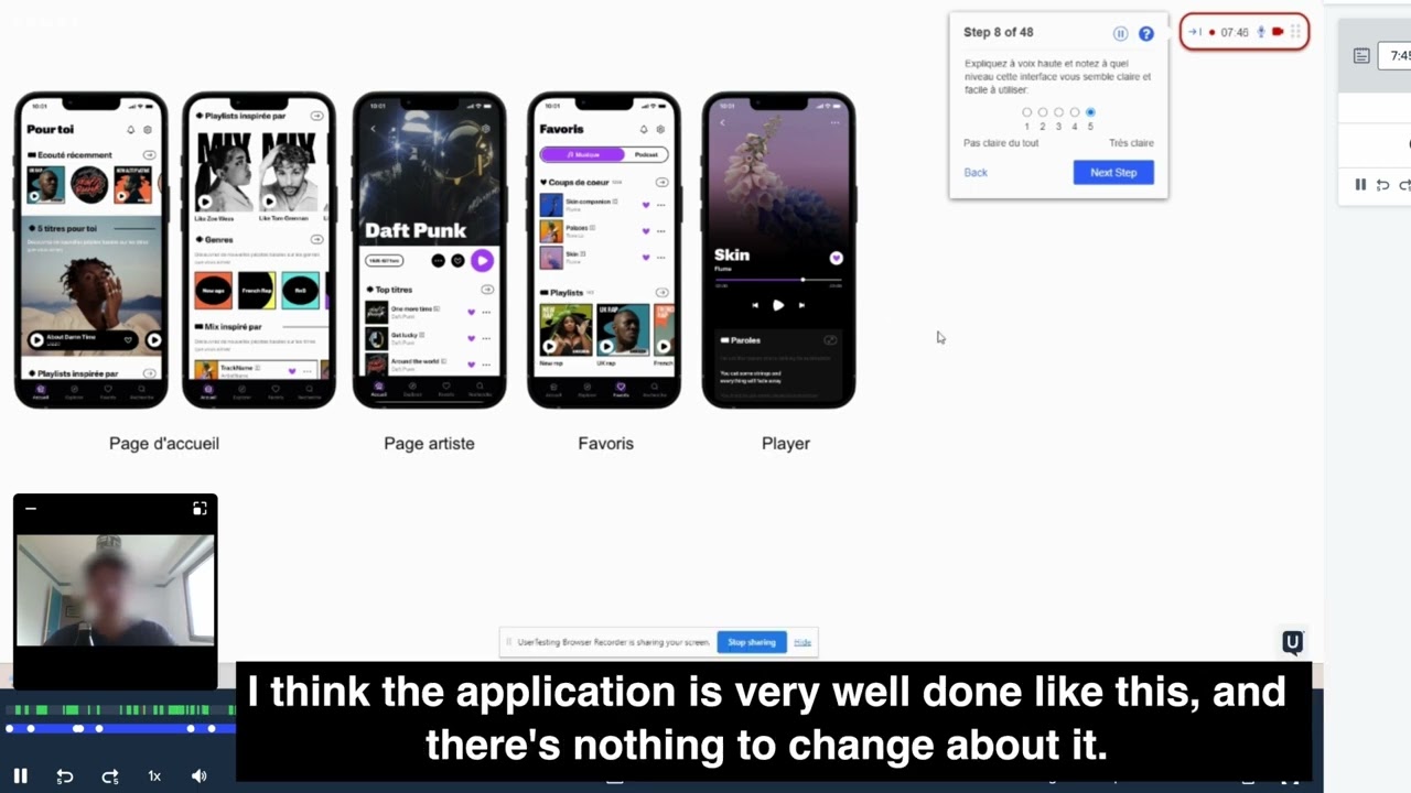 Deezer Revamp user test video 1