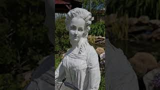 Zahradní socha s pítkem pro ptáky – romantická dáma cca 60 cm  - Powertex