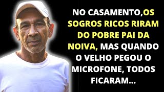 No casamento, os sogros ricos riram do pobre pai da noiva, mas quando ele começou a cantar…