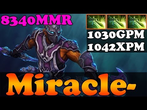 Dota 2 - Miracle- 8340MMR Plays Anti-Mage with 3 Butterfly : 1030GPM and 1042XPM - Full Ranked Match