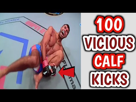 100 MMA Fights With Vicious Calf Kicks | カーフキック KO’s