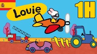 1 hora de Louie: Vehiculos - Compilacion  Dibujos 