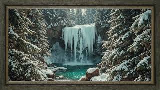 Tv Art Frame, Frozen Waterfall | Screensaver | Wallpaper | No Music | 4K